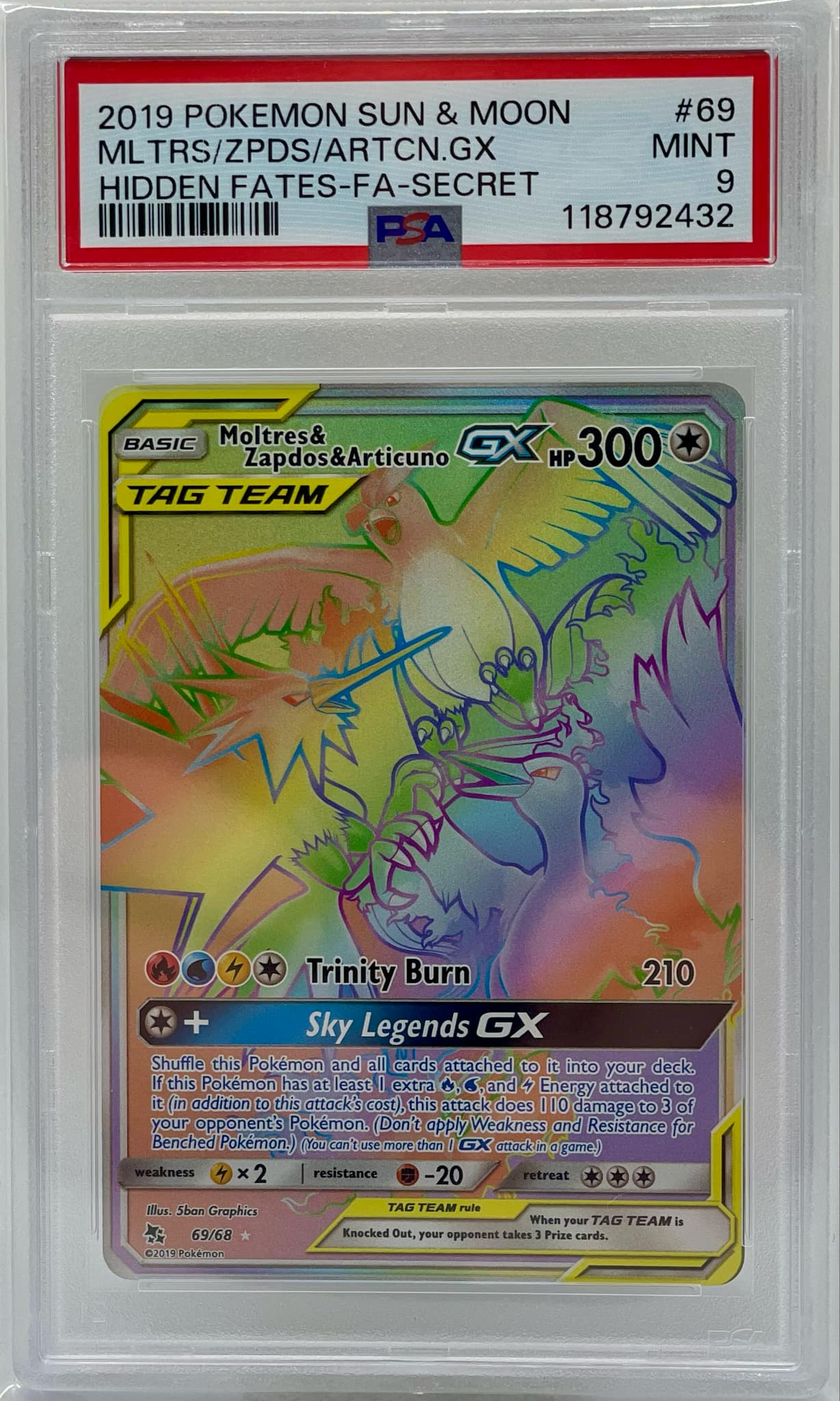 Moltres & Zapdos & Articuno 69/68 PSA 9
