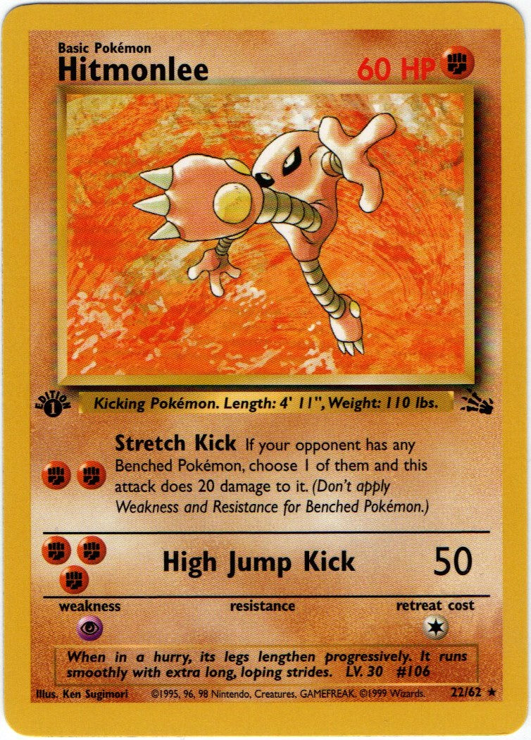 Hitmonlee 22/62 1st Edition Non Holo