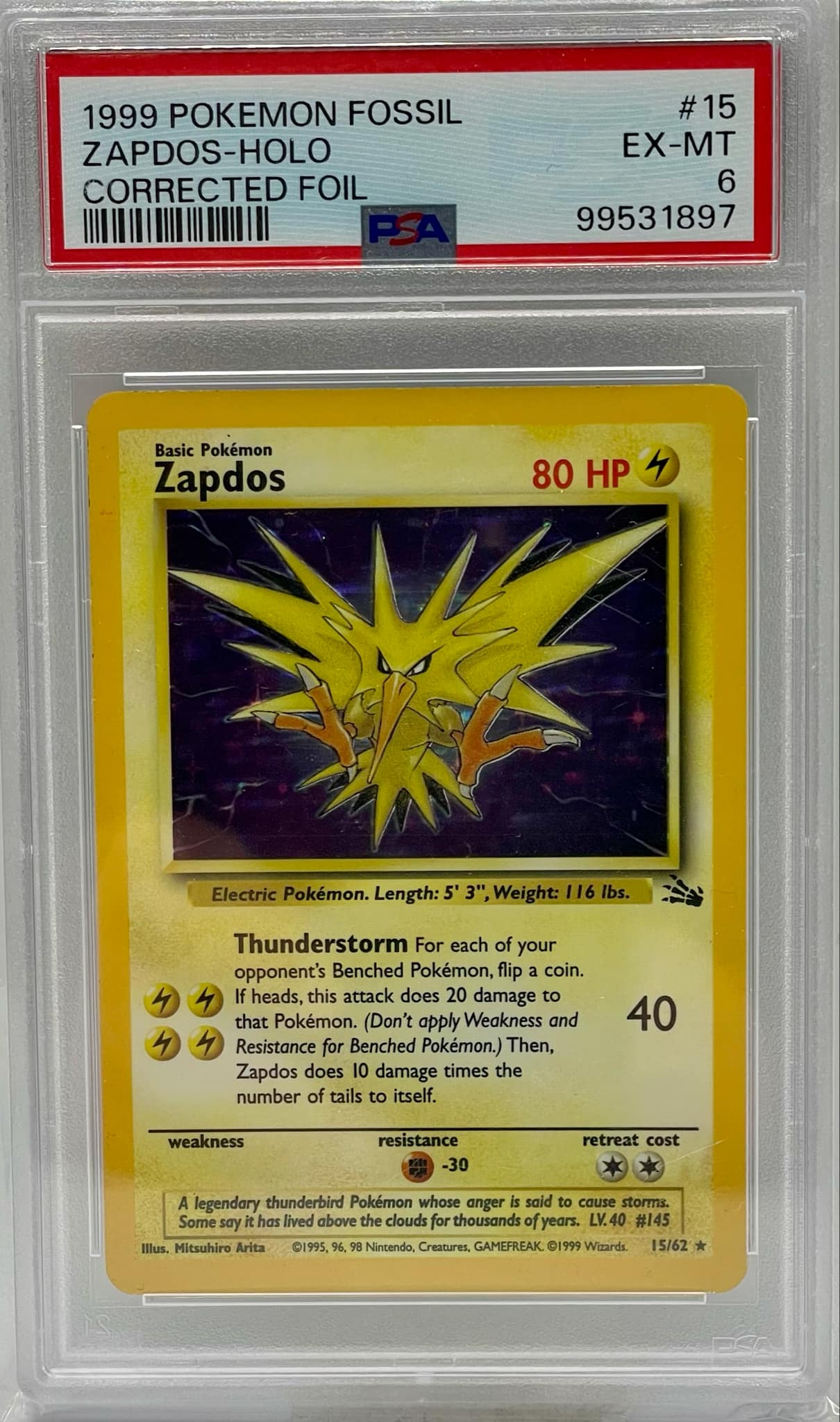 Zapdos 15/62 PSA 6