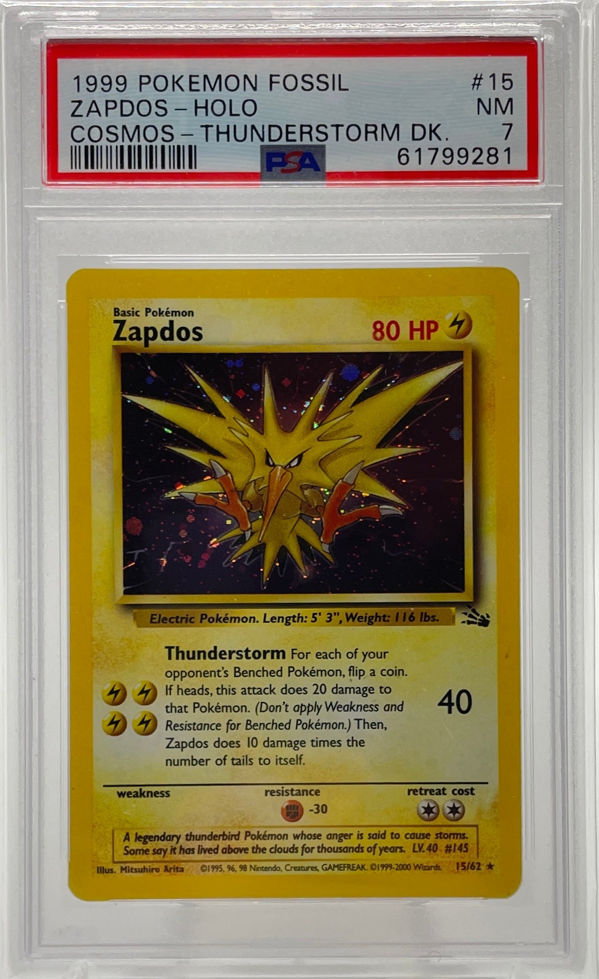 Zapdos Cosmos Thunderstorm Deck PSA 7