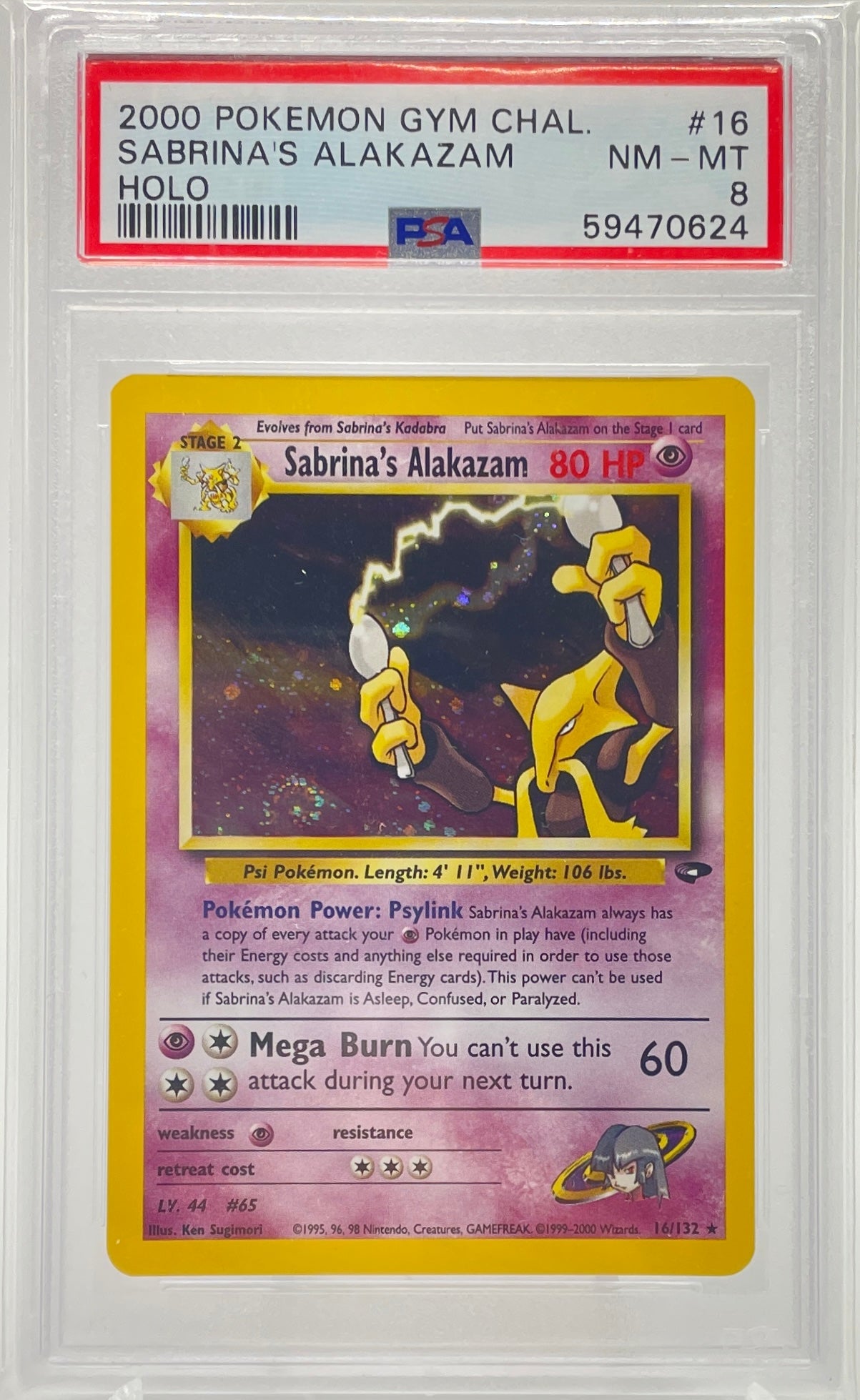 Sabrina's Alakazam 16/132 PSA 8