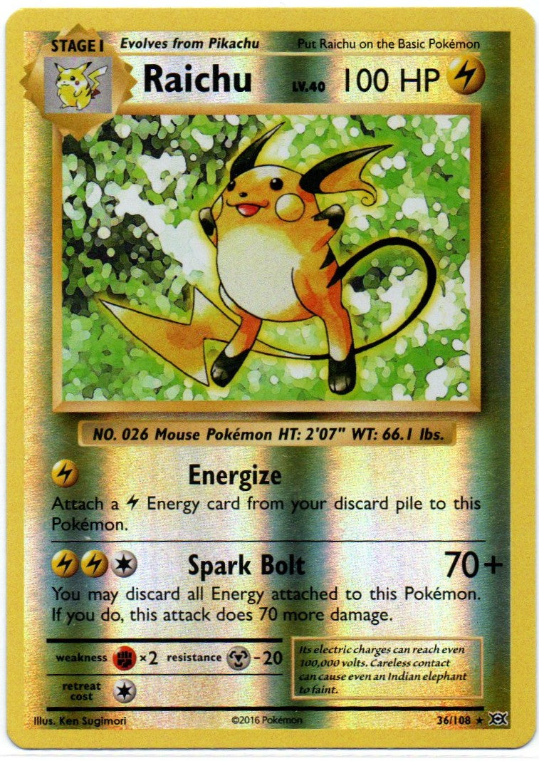 Raichu 36/108 Reverse Holo